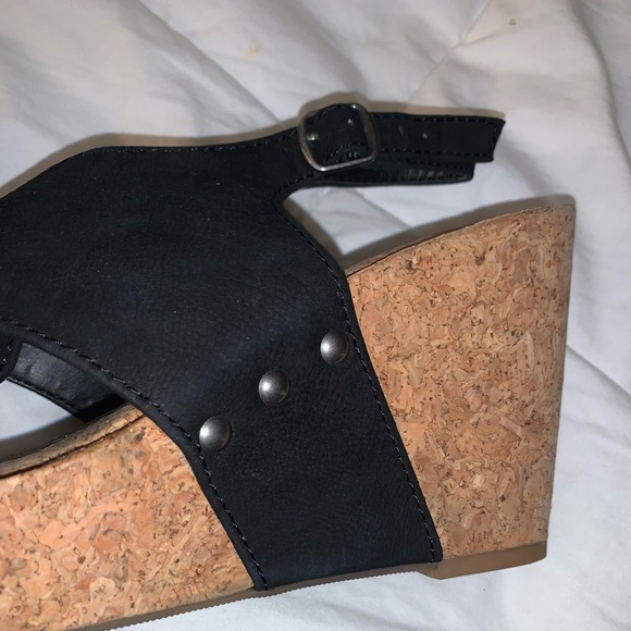 LUCKY BRAND CORK BLACK Wedges heels women’s size 8.5 - Picture 12 of 15